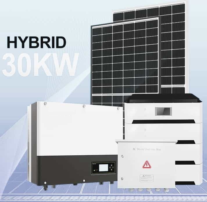 Hybrid 30 KW Solar Energy System, 30 kW Solar Kit HYBRID