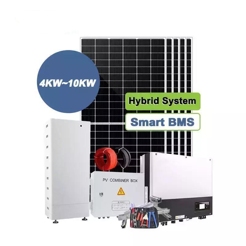 Hybrid 10 KW Solar Energy System, 10 KW Hybrid Solar System Home Kit 3 Phase 380V