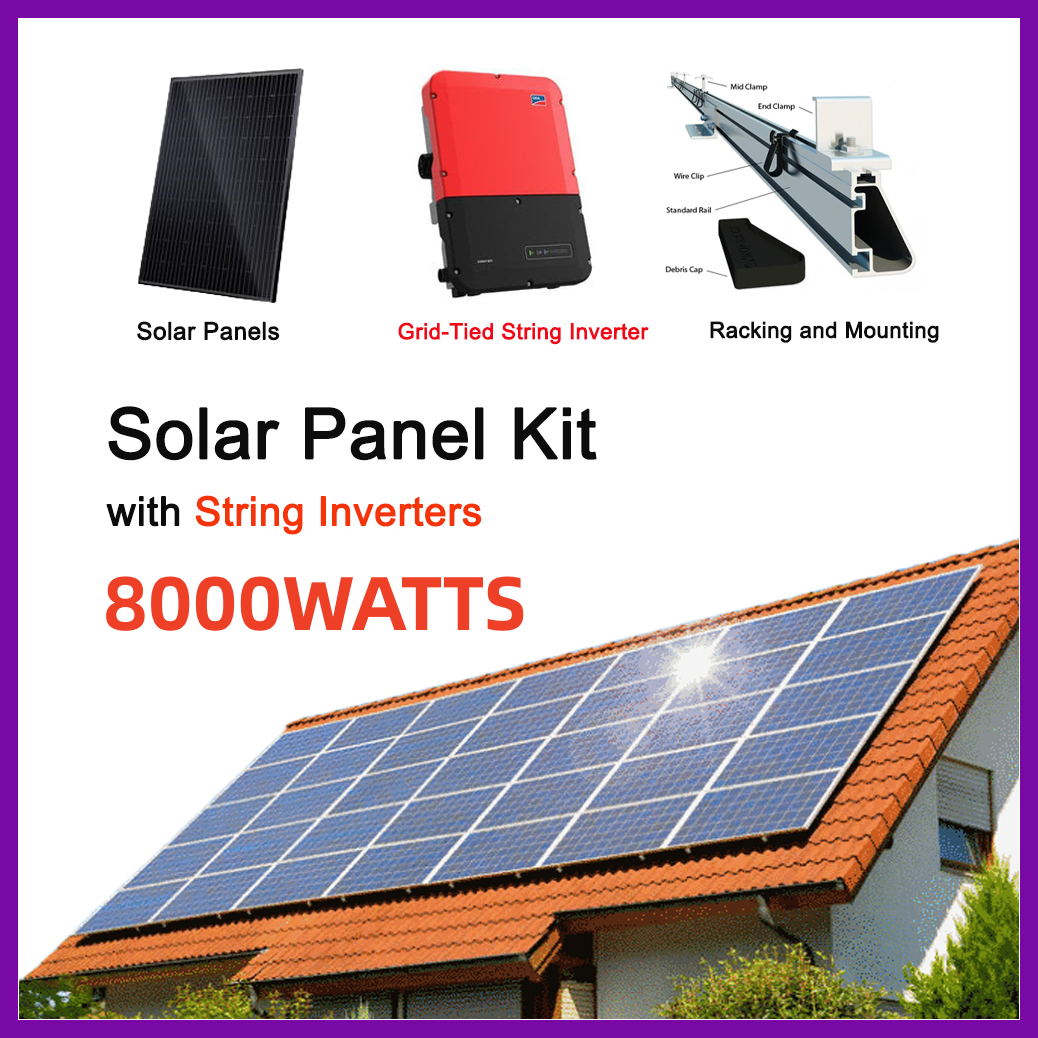 8kW Solar Panel Kit with String Inverters (8,000 Watt)