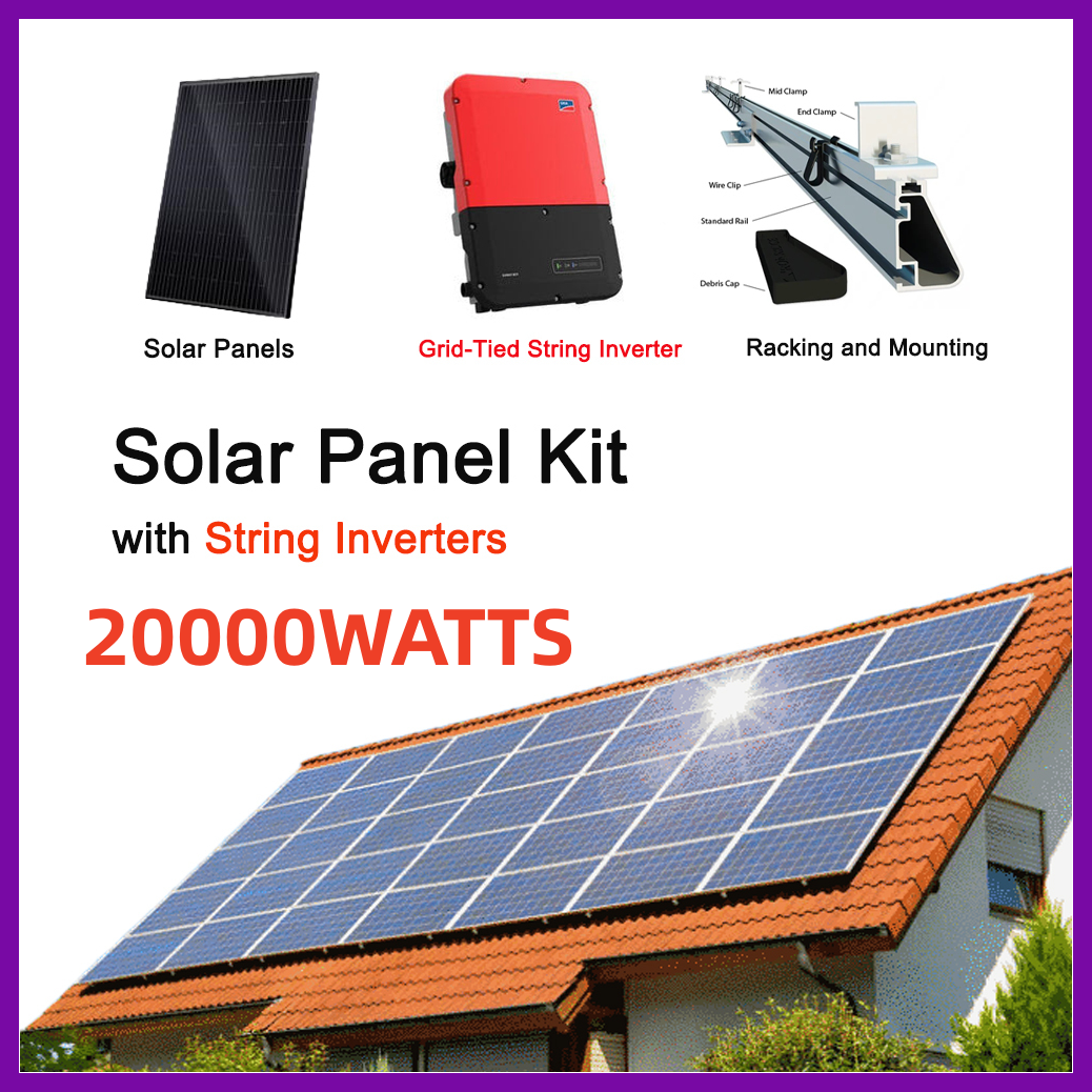 20kW Solar Panel Kit with String Inverters (20,000 Watt)